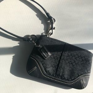 Coach Black Signature Wristlet